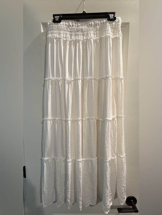 Sincerly Jules Dresses & Skirts - Sincerly Jules White Tiered Maxi Skirt with Smocked Waist